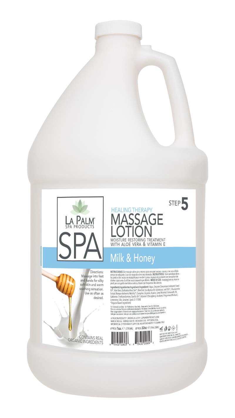 La Palm Spa Healing Therapy Massage Lotion Vitamin Milk & Honey Moisture Restoring Treatment 1 Gallon Beauty & Personal Care La Palm
