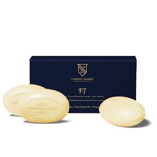 Caswell-Massey Men’s Bar Soap Gift Set - Number Six Scent - Triple-Milled Moisturizing Body Soap Bars for All Skin Types, Plant-Based Formula Beauty & Personal Care Caswell-Massey