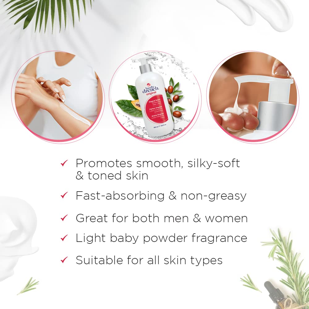 Body Drench Original Moisturizing Lotion - Hydrating Lotion with Original Scent for Soft, Smooth Skin, 16.9 fl oz, 2 Pack Beauty & Personal Care Body Drench