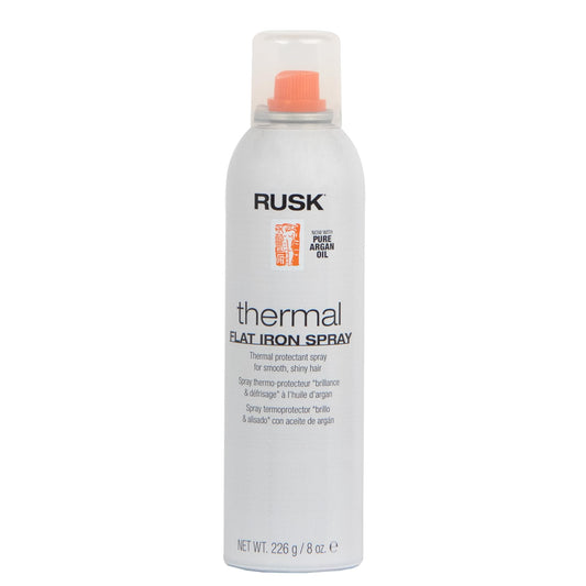 RUSK Designer Collection Thermal Flat Iron Spray with Argan Oil, Micro-Fine Spray, Eliminates Frizz, Leaves Hair Smooth and Sleek, 8 fl. oz Beauty & Personal Care RUSK
