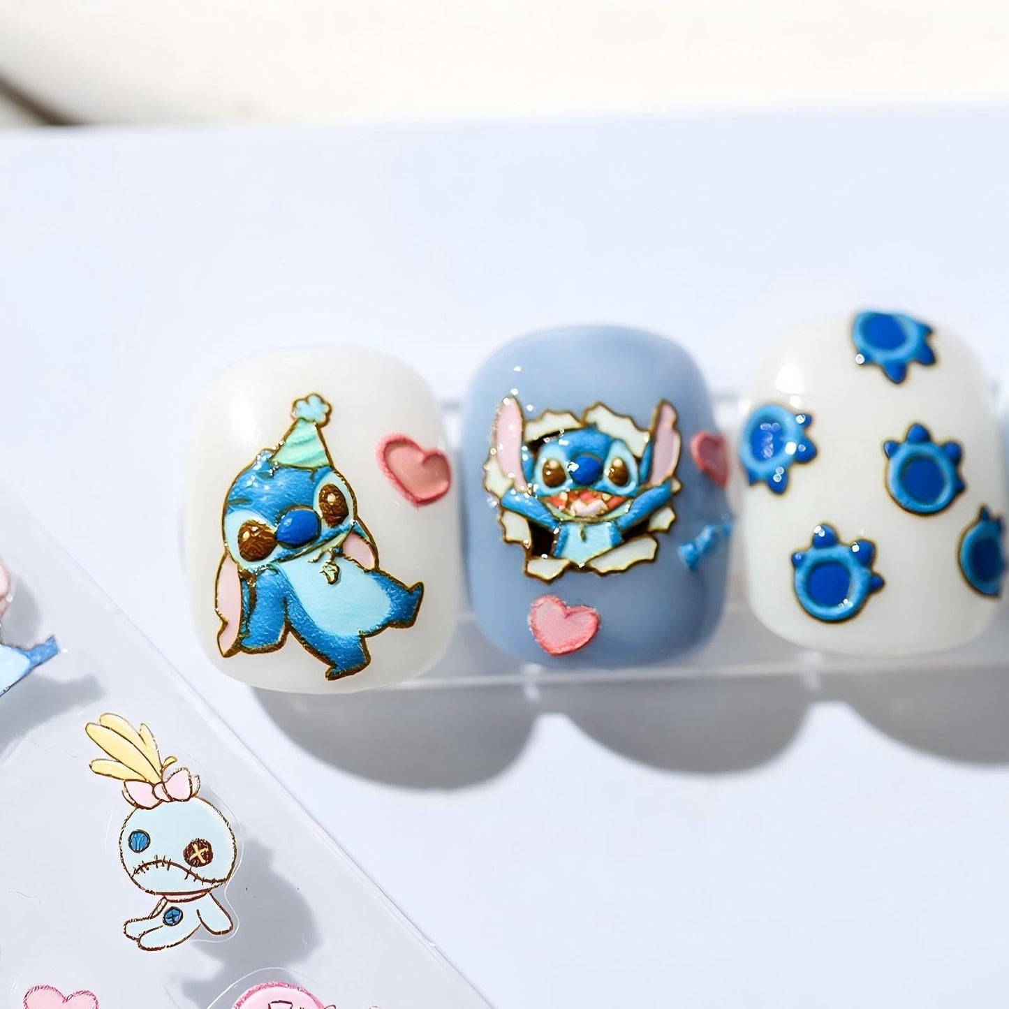 Dedyel 5D Embossed Cute Nail Art Stickers Cartoon Kawaii Design Anime Self Adhesive Nail Stickers for Women Kids Girls Nails Art Decorations Beauty & Personal Care Dedyel