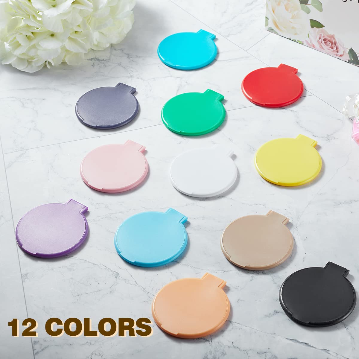 Getinbulk Compact Mirror Bulk, Round Makeup Mirror for Purse, Set of 36 (12 Colors) Beauty & Personal Care Getinbulk