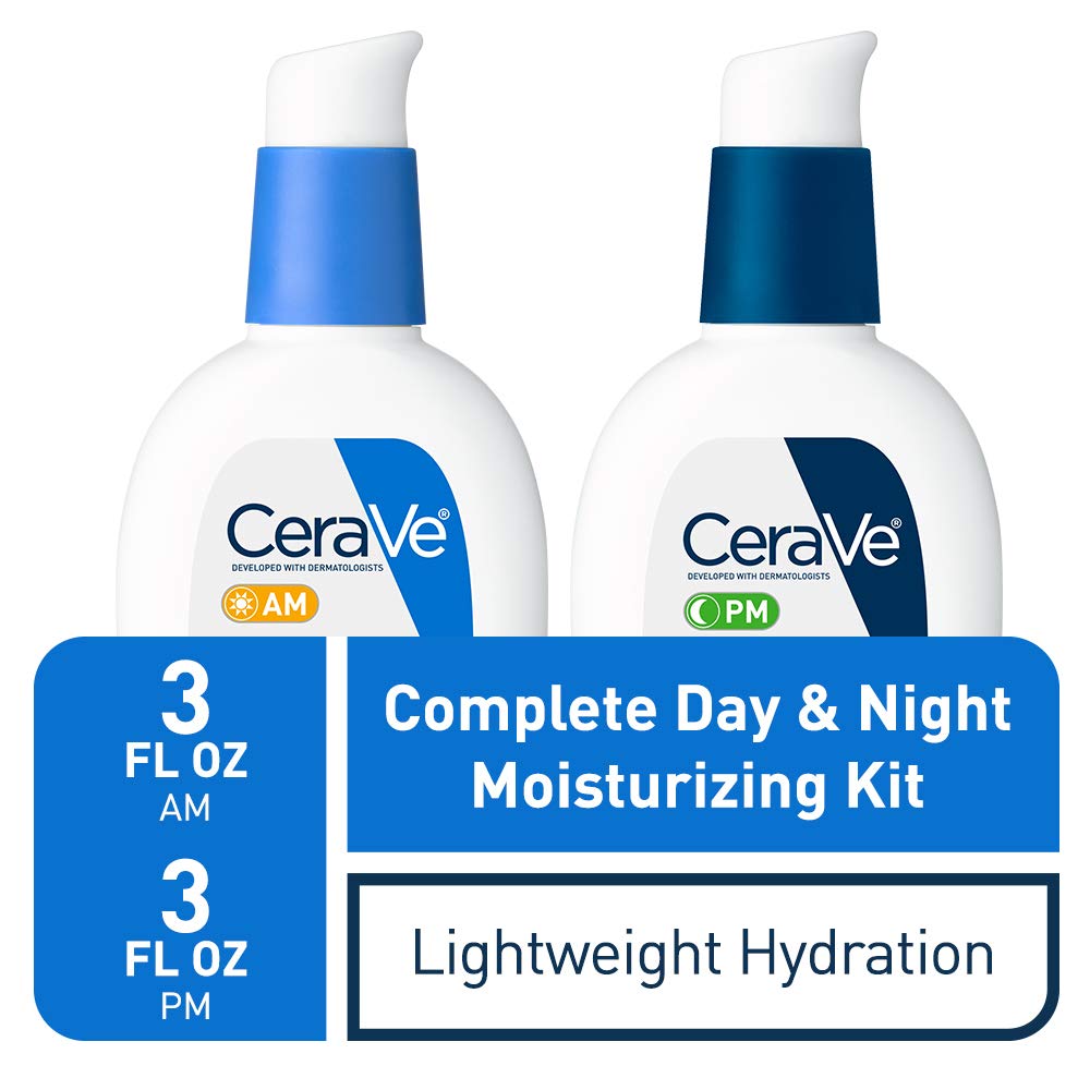 CeraVe Day & Night Face Lotion Skin Care Set | Contains AM with SPF 30 and PM Face Moisturizer | Fragrance Free Beauty & Personal Care CeraVe
