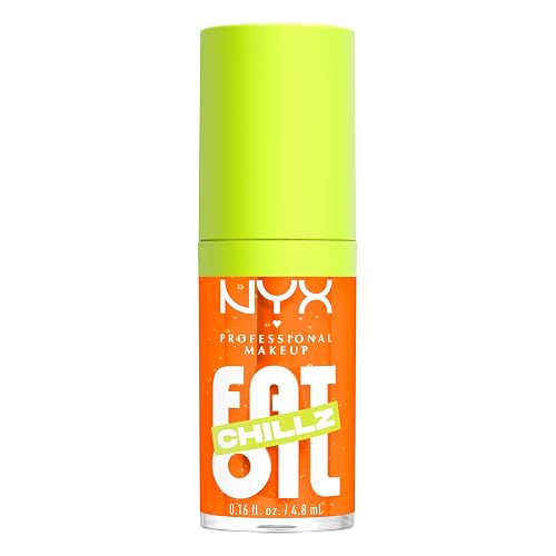 NYX PROFESSIONAL MAKEUP Fat Oil Chillz, Moisturizing, Shiny and Vegan Tinted Lip Gloss - Citrus Chiller (Sheer Orange) Beauty & Personal Care NYX PROFESSIONAL MAKEUP