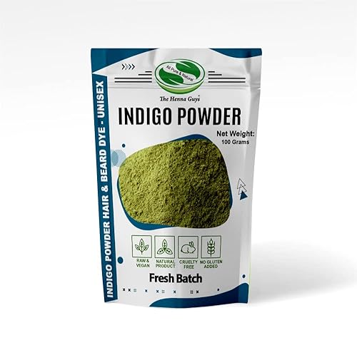 Indigo Hair & Beard Dye - All Natural & Plant-based (1 Pack, Indigo Powder) Beauty & Personal Care The Henna Guys