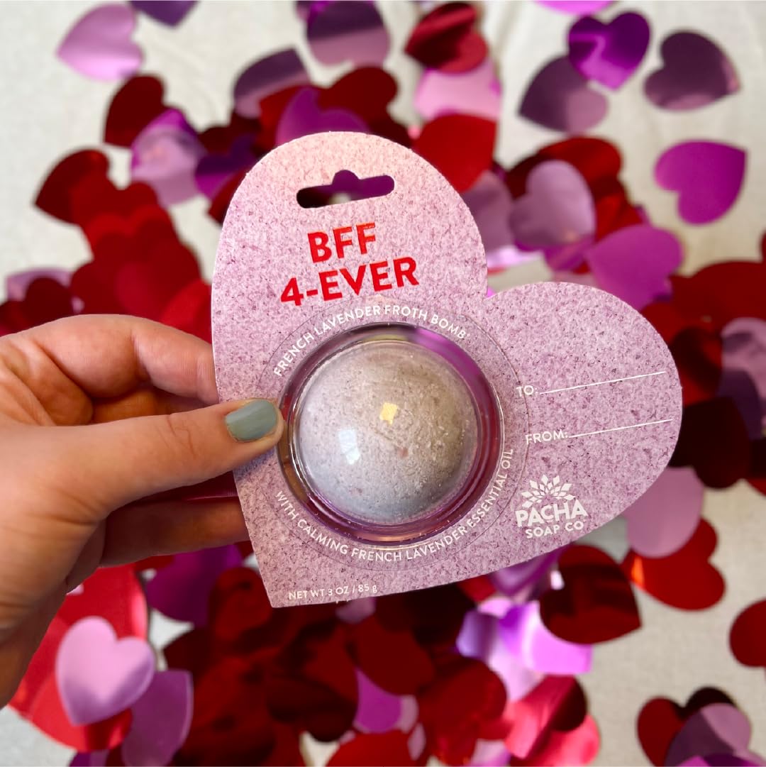 PACHA SOAP Co. Bath Bomb Cards, BFF 4-Ever, 3-Pack - Scents of French Lavender, Hearts, Nourishing, Moisturizing, Naturally Derived & Handcrafted… Beauty & Personal Care Pacha Soap Co
