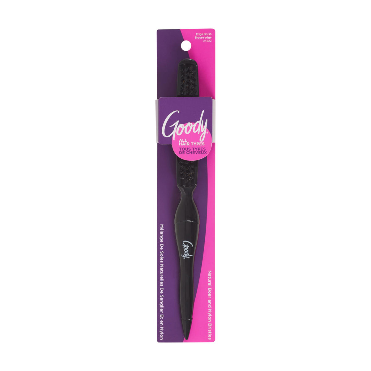 Goody Shine On Boar Edge Brush, Boar Bristle with Long Sectioning Tail, Smoothens Fly-Aways, Use as a Styling Brush, All Hair Types, Textures Beauty & Personal Care GOODY