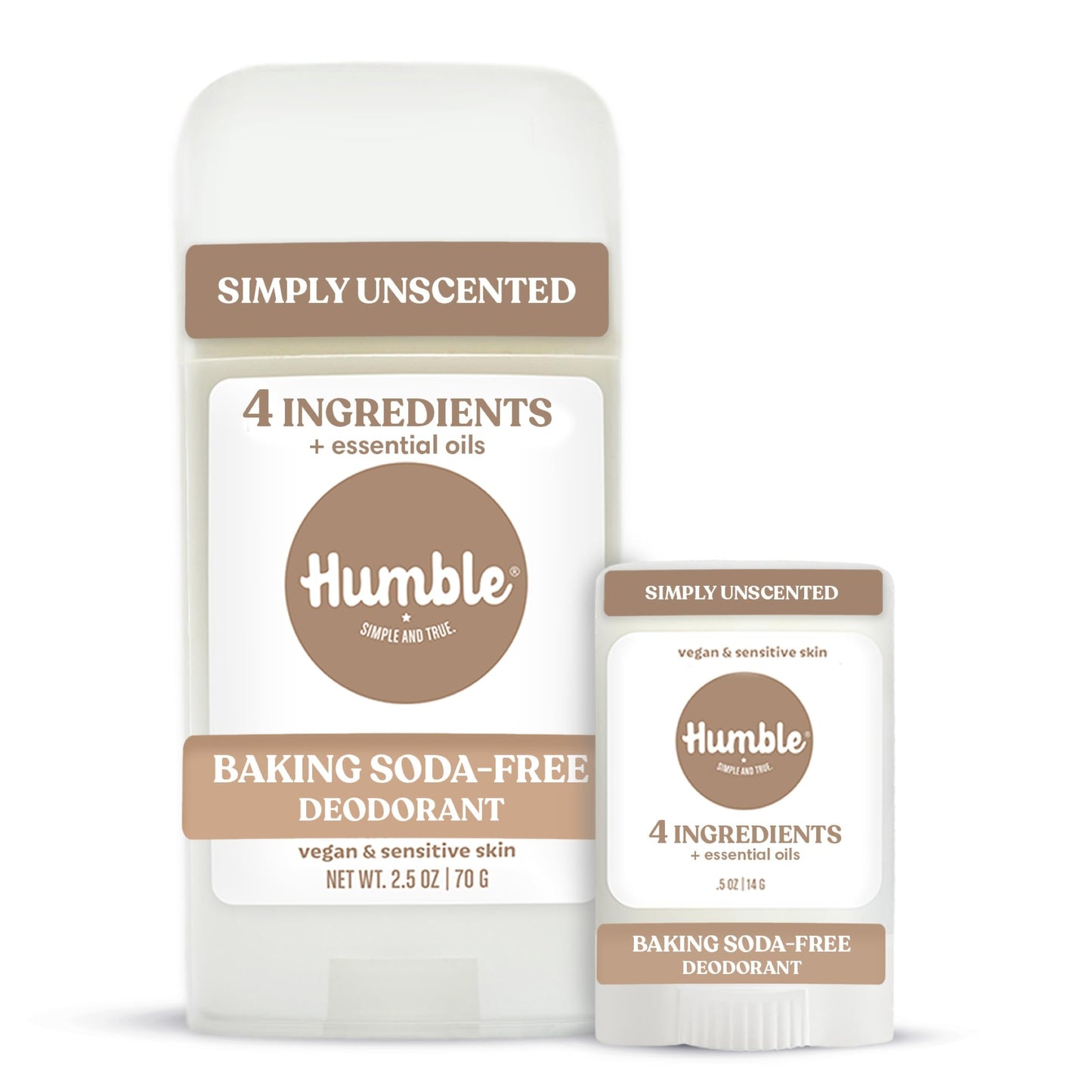 Humble Aluminum-Free Deodorant for Women & Men, Simply Unscented - Baking Soda-Free Natural Deodorant Stick for Sensitive Skin with Essential Oils Beauty and Personal Care HUMBLE SIMPLE AND TRUE.