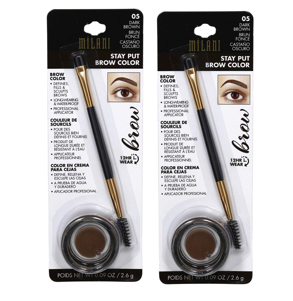 Pack of 2 Milani Stay Put Brow Color, Dark Brown (05) Beauty & Personal Care Milani