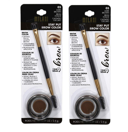 Pack of 2 Milani Stay Put Brow Color, Dark Brown (05) Beauty & Personal Care Milani