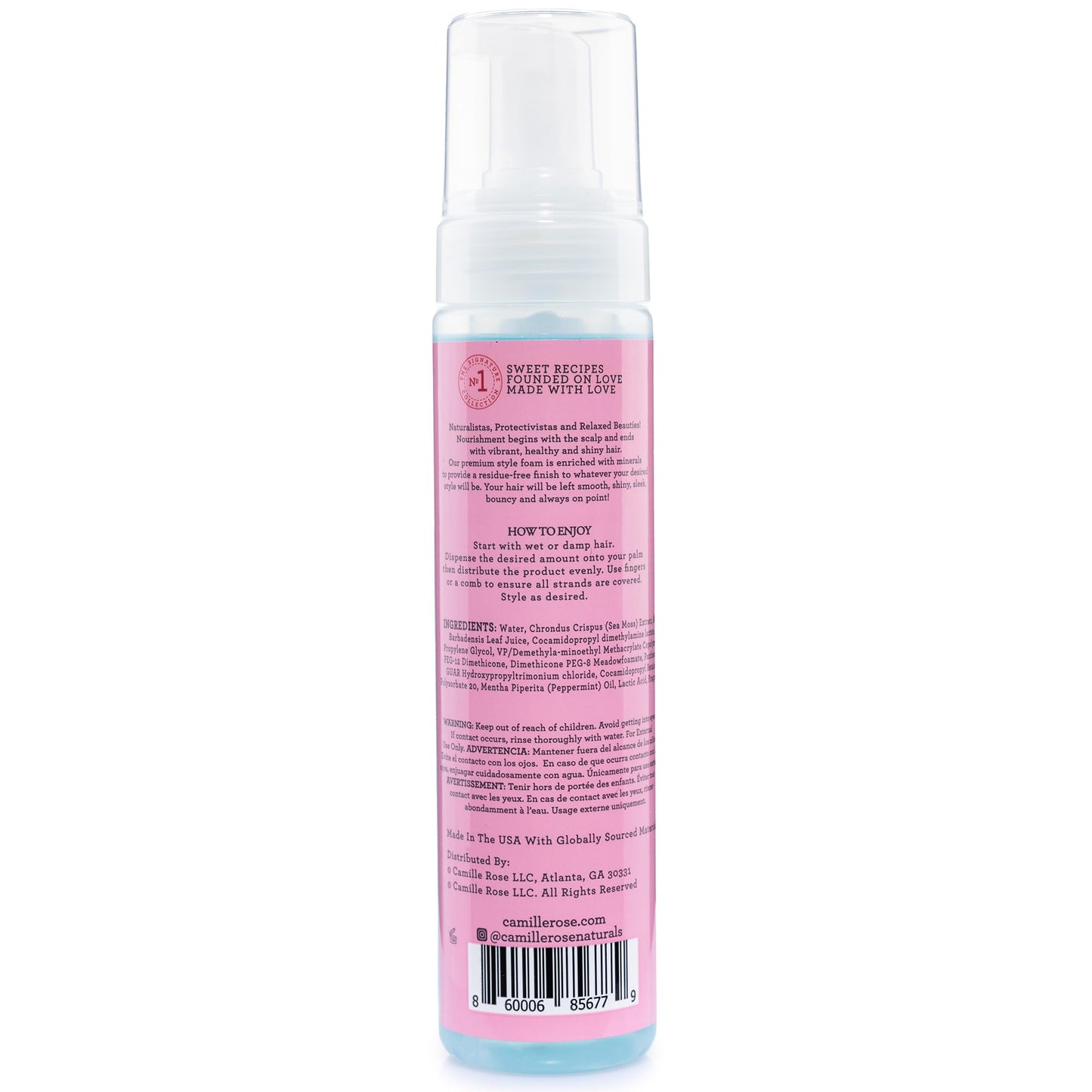 Camille Rose Style & Set Foam, Mint Condition - Sea Moss & Aloe Vera Hair Styling Mousse, Curl Defining, Volumizing + Frizz Control, 8 Oz Beauty & Personal Care Camille Rose