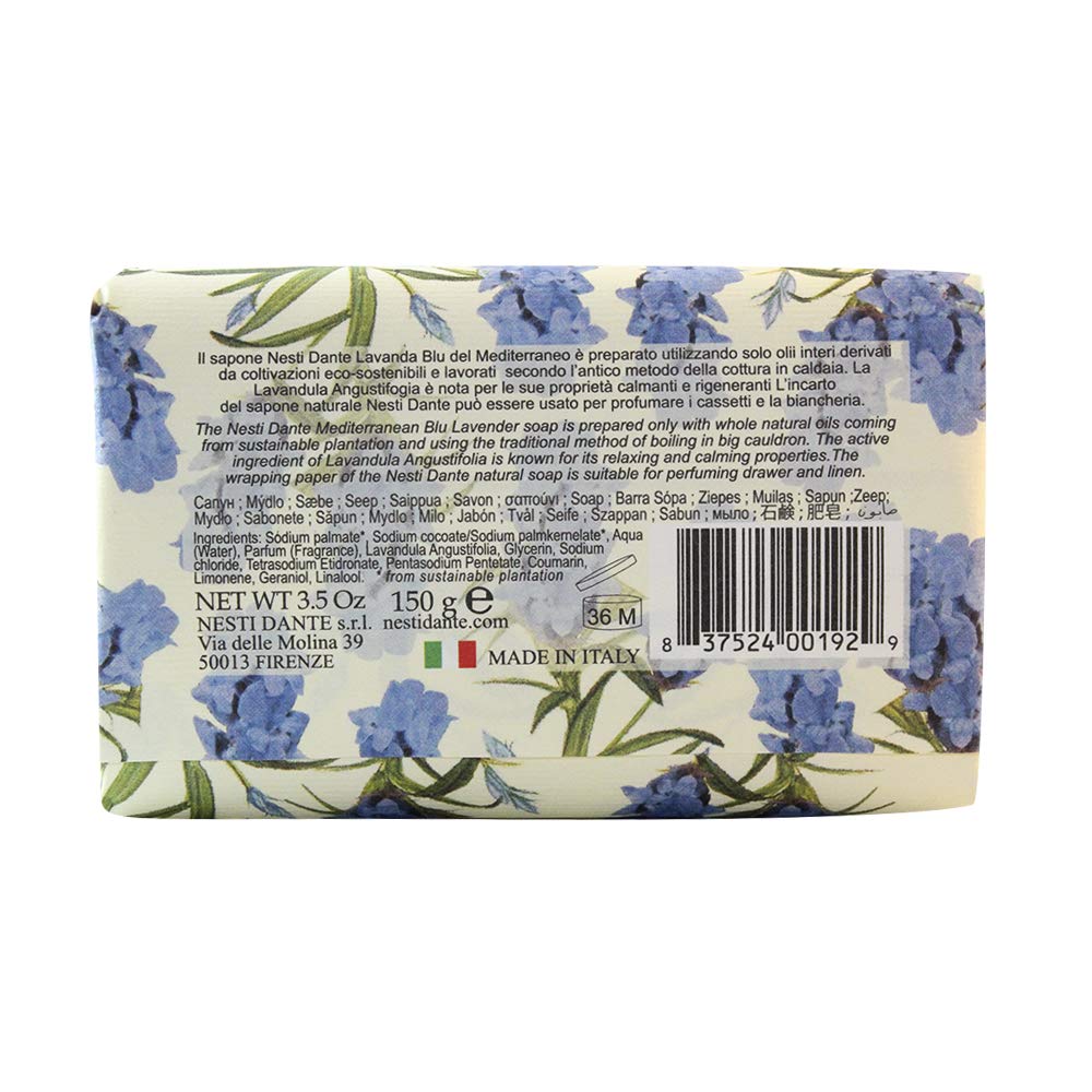 Nesti Dante Nesti dante lavanda natural soap - blu del mediterraneo - relaxing, 5.29oz, 5.29 Ounce Beauty & Personal Care Nesti Dante