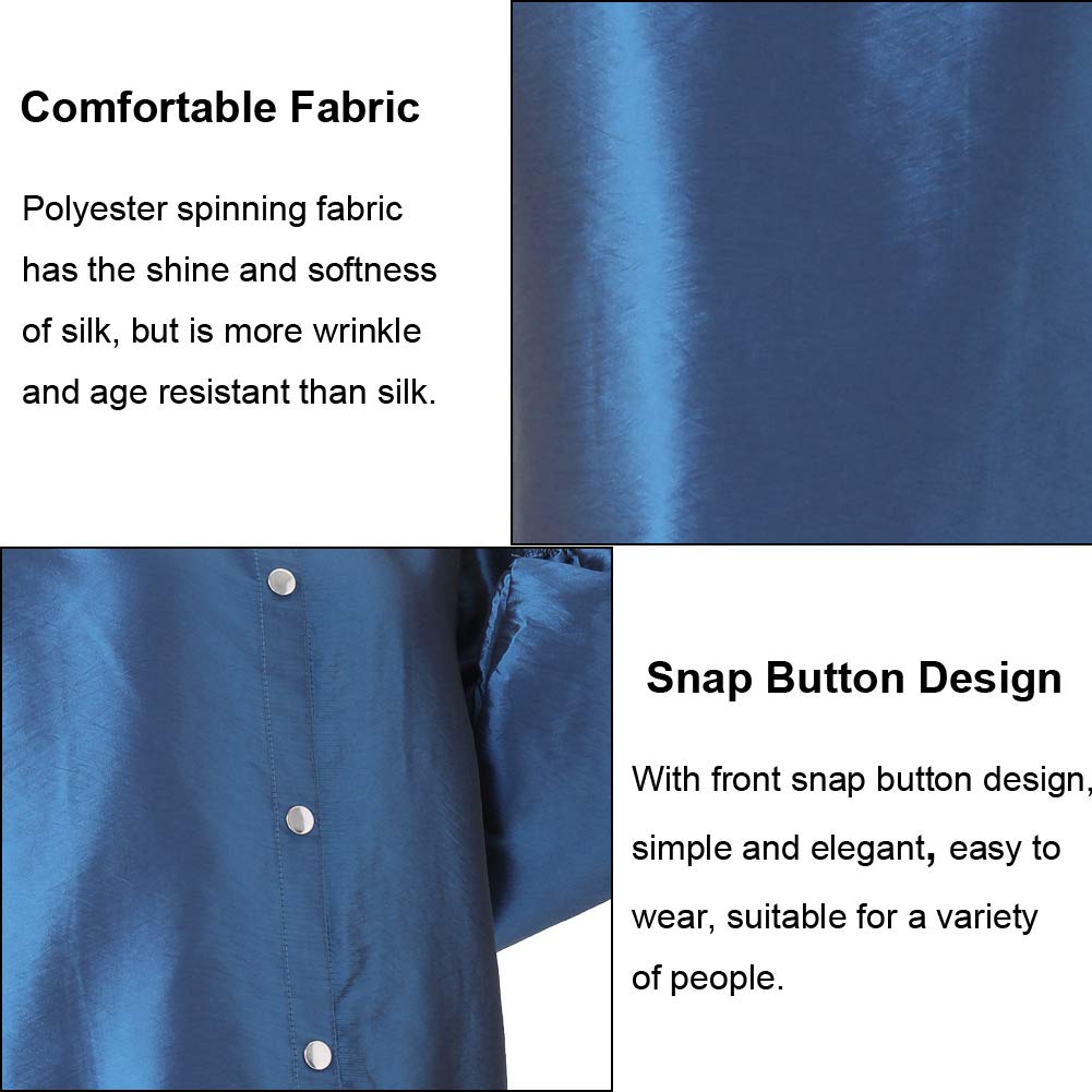 KAHOT Professional Salon Barber Smock Stylist Jacket Cosmetology Uniform Hairdressing Cape Workwear Pet Grooming Coveralls (Blue, XL) Beauty & Personal Care KAHOT