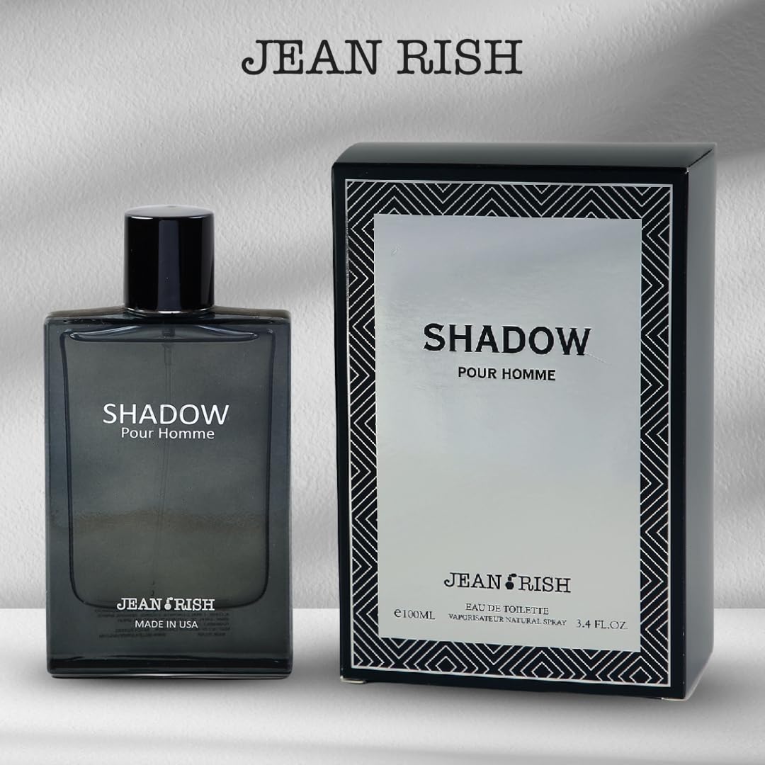 Jean Rish Shadow Pour Homme Perfume for Men Eau De Toilette, Long-Lasting Luxury Fragrance, Made In USA - Lemon, Lavender, Cedar, Musk Scent - 100ml Beauty & Personal Care Jean Rish