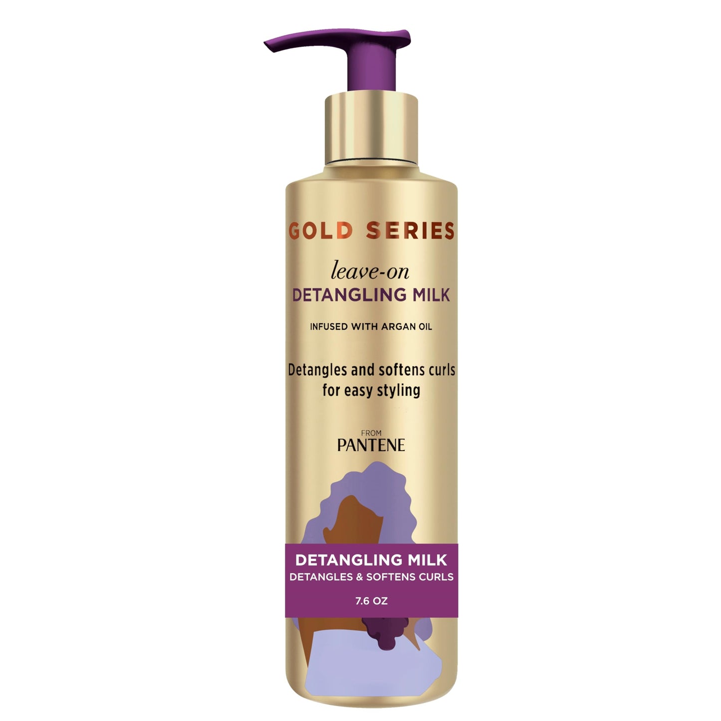 Pantene Gold Series Detangling Milk Hair Treatment for Curly Hair, Natural and Textured Hair, 7.6 Fl Oz Leave-On Hair Detangler Infused with Rich Beauty & Personal Care Pantene