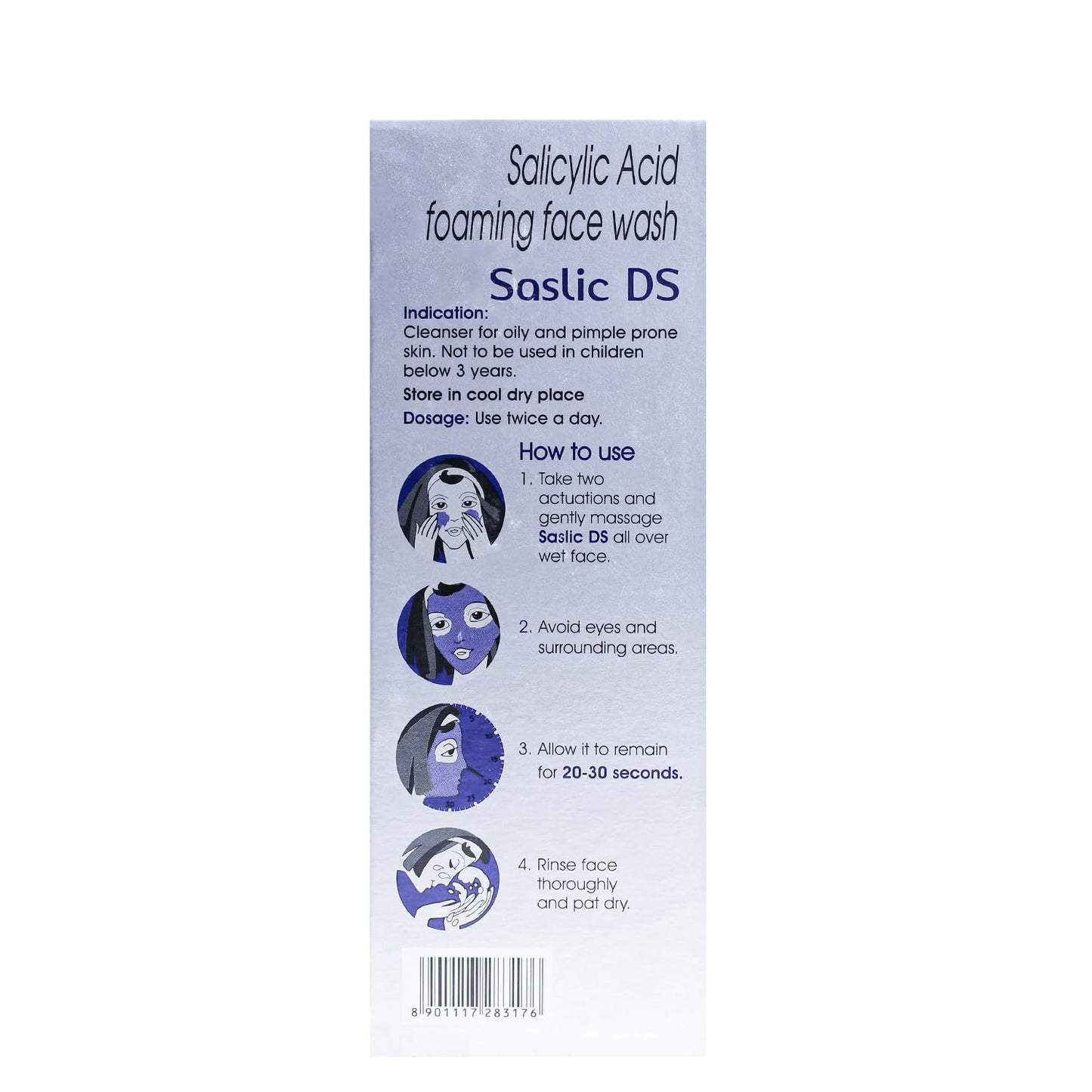 Cipla Sas_lic DS Foaming Face Wash (60ml) (pack of 2) Beauty & Personal Care Cipla
