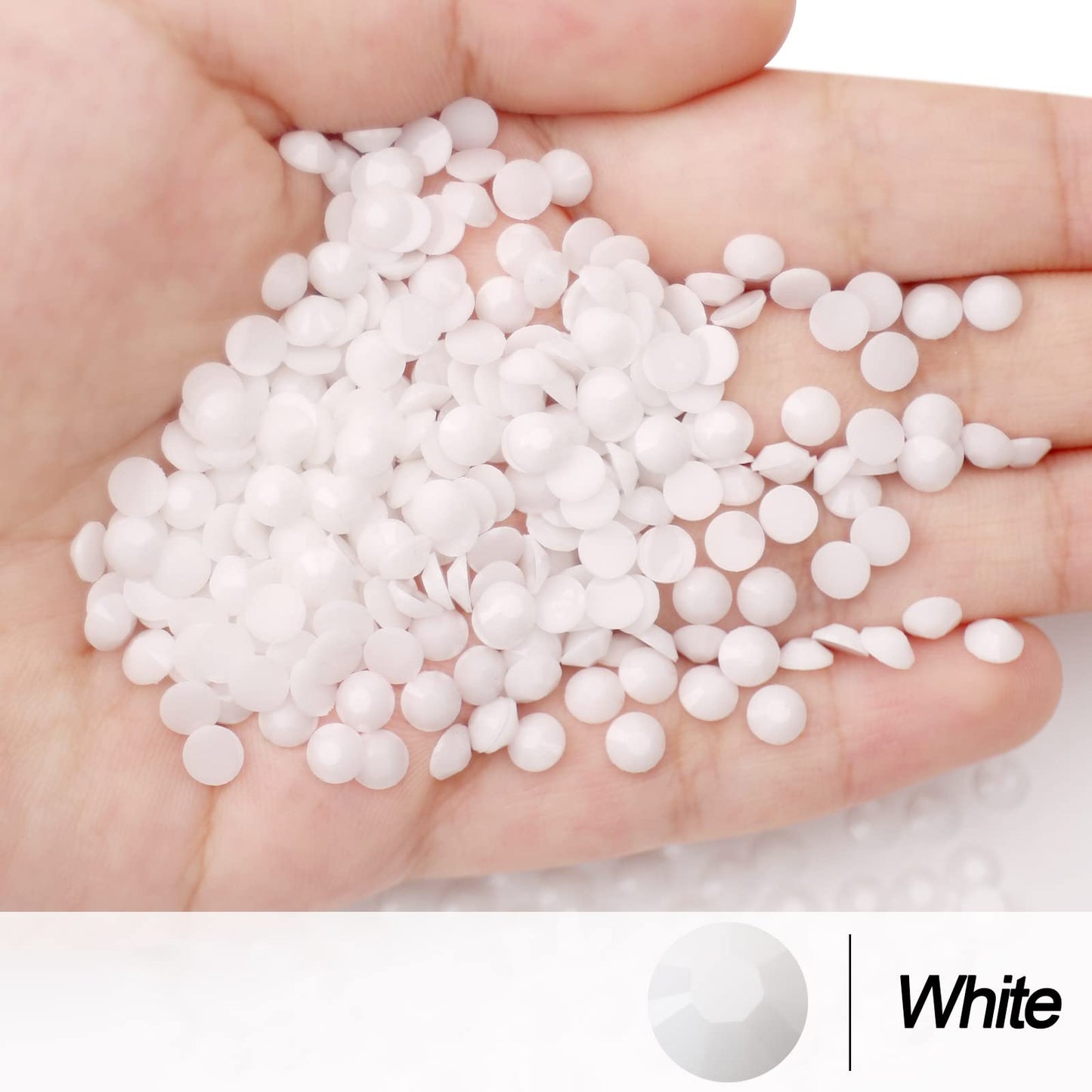 AUREHEN 10000PCs 2-6MM White Resin Flat Back Rhinestones, Round Non Hotfix Resin Rhinestones Nail Gems Stones with Tweezer & Picker Pen for Tumblers Beauty & Personal Care AUREHEN