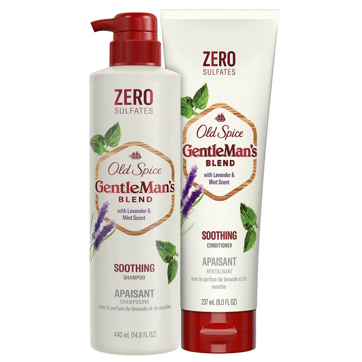 Old Spice Men's Sulfate Free Shampoo and Conditioner Set with Lavender & Mint Scent, Gentleman's Blend (14.8 Fl Oz & 8 Fl Oz) Beauty & Personal Care Old Spice