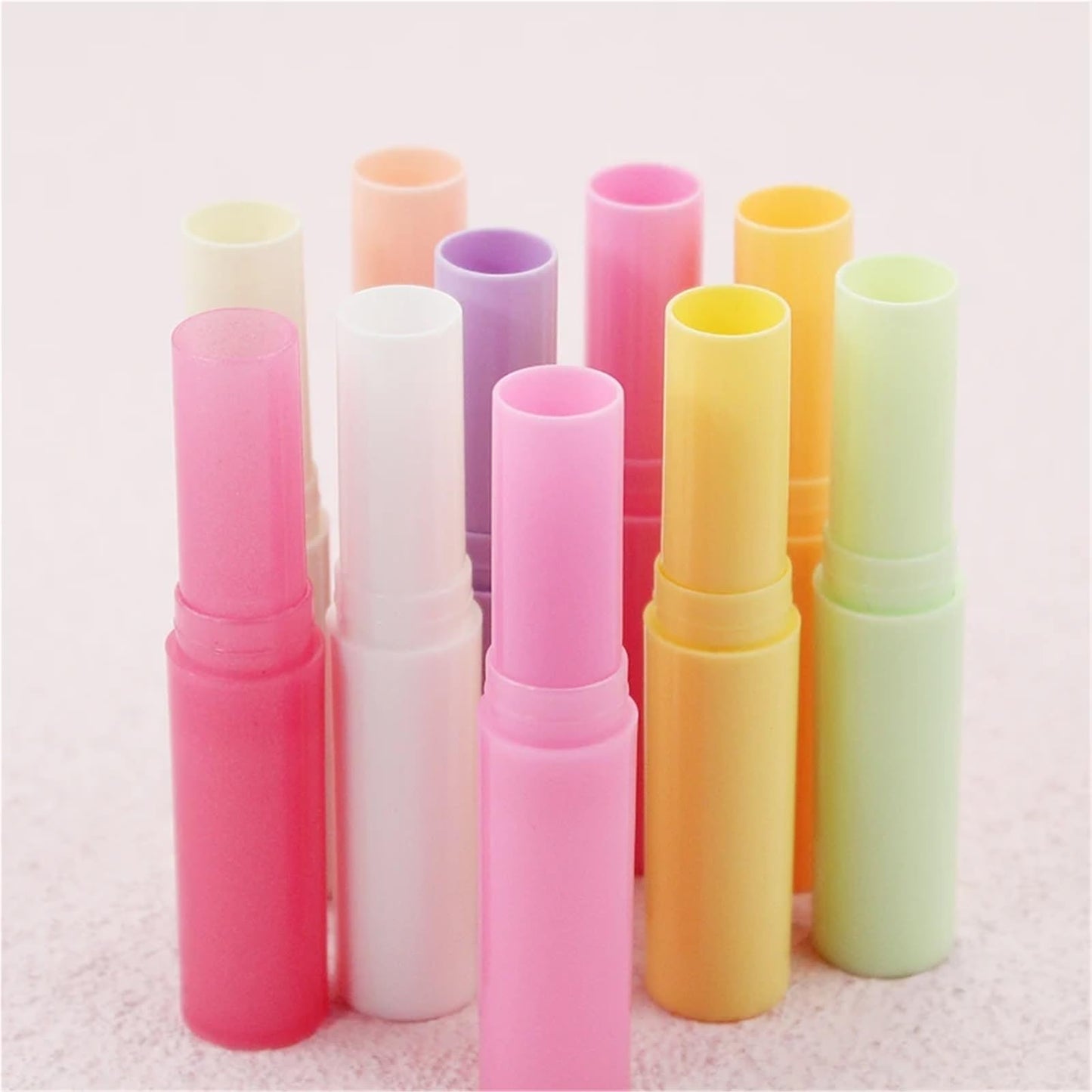 Empty Lip Balm Tubes 30/50/100pcs 4ml Lip Balm Container With Caps Portable Mini Empty Stick Tube Lipstick Travel Cosmetic Containers(Light Beauty and Personal Care Gonehyu