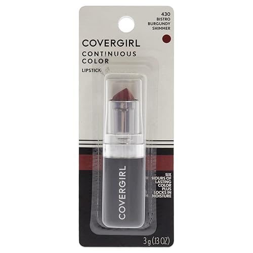 CoverGirl Continuous Color Lipstick - 430 Bistro Burgundy Lipstick Women 0.13 oz Beauty & Personal Care COVERGIRL