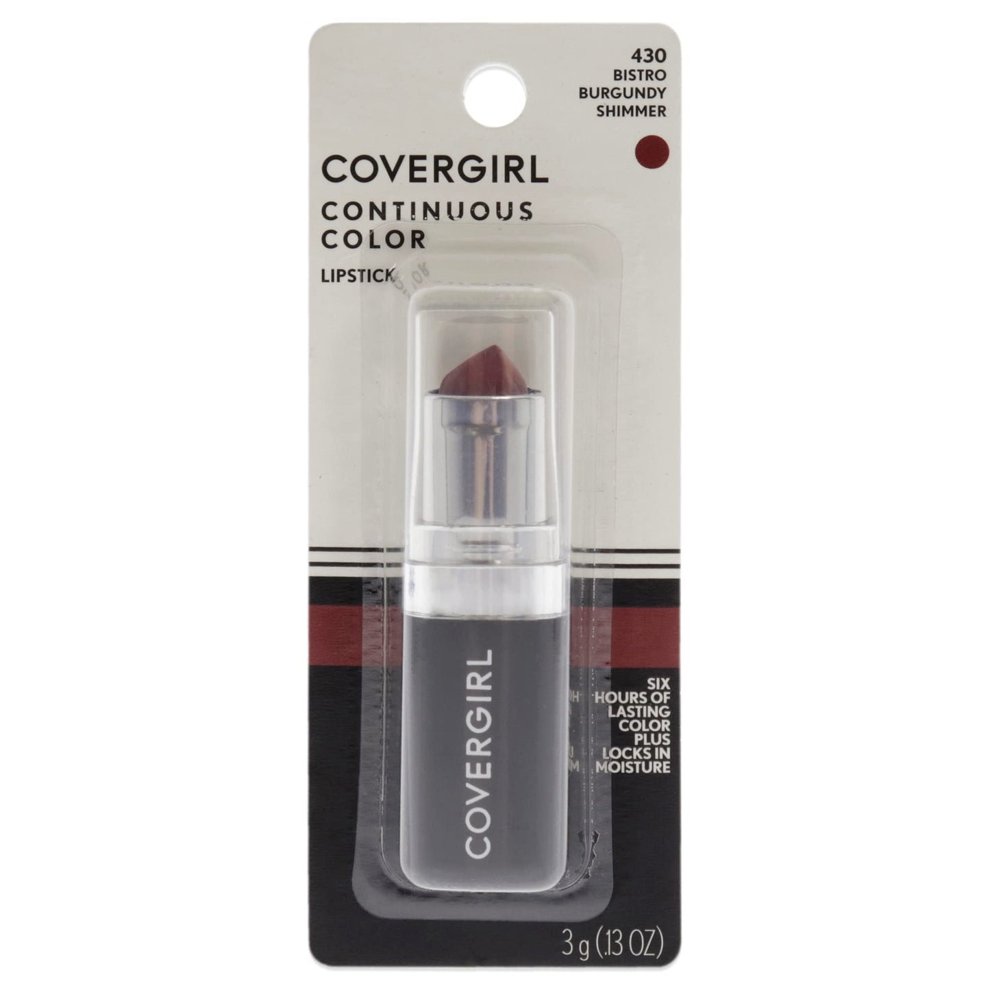 CoverGirl Continuous Color Lipstick - 430 Bistro Burgundy Lipstick Women 0.13 oz Beauty & Personal Care COVERGIRL