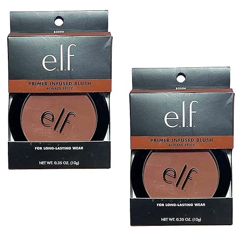 Pack of 2 e.l.f. Primer-Infused Blush, Always Spicy 83094 Beauty & Personal Care e.l.f.