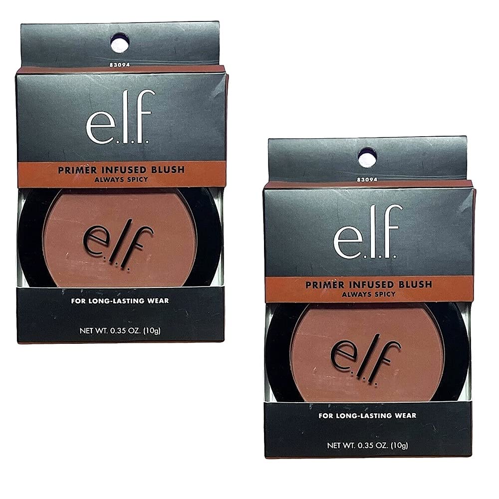 Pack of 2 e.l.f. Primer-Infused Blush, Always Spicy 83094 Beauty & Personal Care e.l.f.
