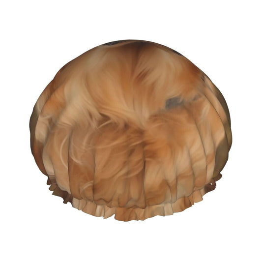 Golden retriever Shower Cap for Women Men Large Reusable Shower Bonnet Double-Layer Waterproof Bath Caps Elastic Band Hair Hat for All Hairstyles Beauty and Personal Care BWLHJKE