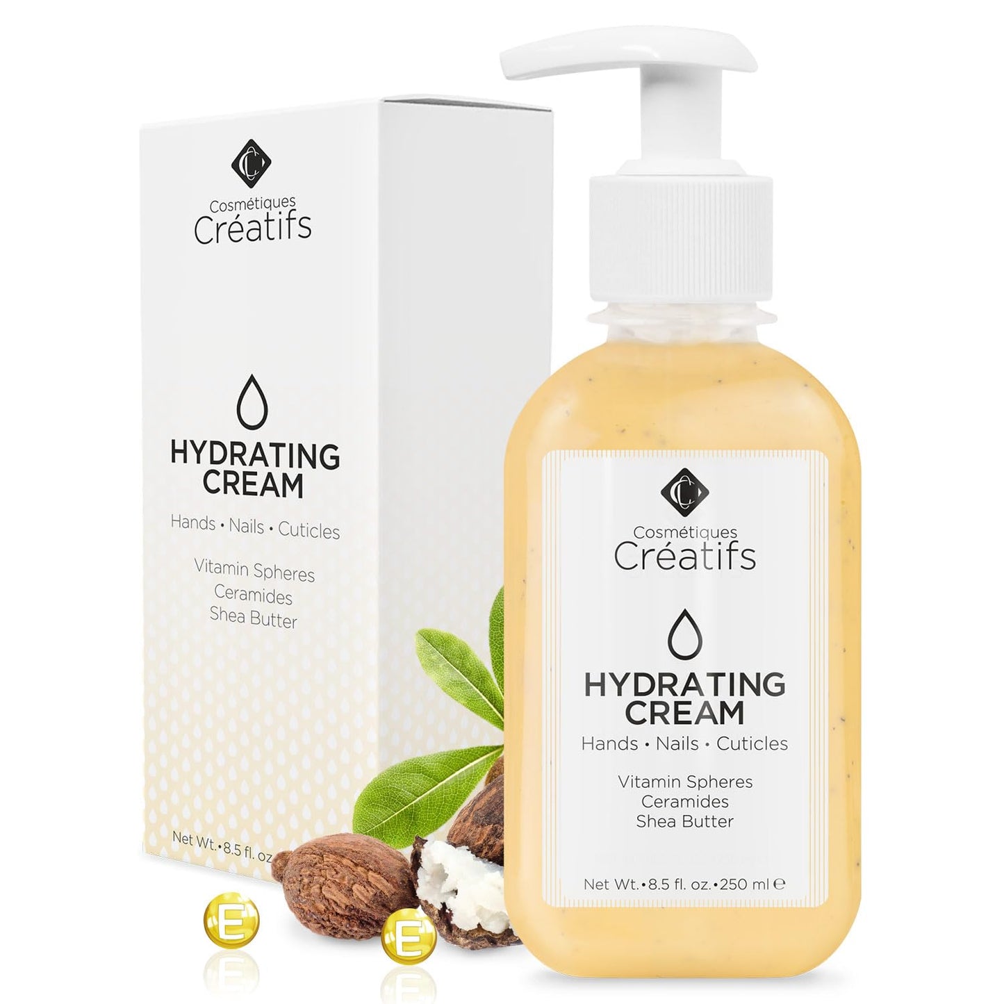 Cosmétiques Créatifs Moisturizing Hand Cream for Dry, Cracked Hands, Nails and Cuticles - 8.5 fl. oz. - Anti-Aging Skin Moisturizer with Vitamin E Beauty & Personal Care Cosmétiques Créatifs
