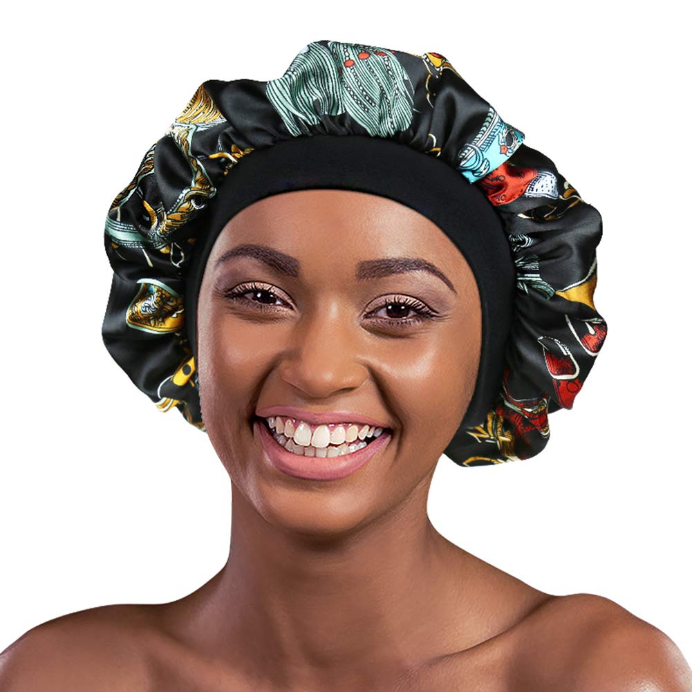 Satin Bonnet for Sleeping Double Layer Night Cap with Soft Elastic Beauty and Personal Care Alnorm