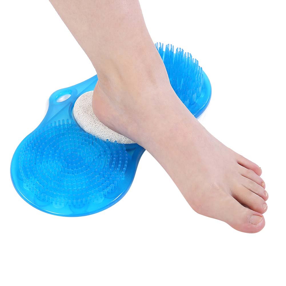Yosoo Health Gear Shower Foot Massage Mat, Blue Silicone Foot Massage Cleaner with Pumice Stone and Dual Massage Brushes Beauty and Personal Care Yosoo Health Gear