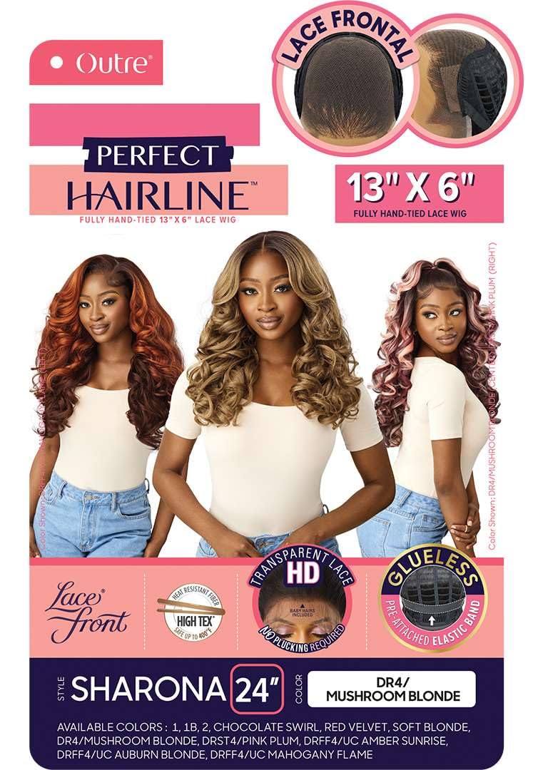 Outre Lace Front Wig - Perfect Hair Line 13X6 - Sharona (JET BLACK 1)