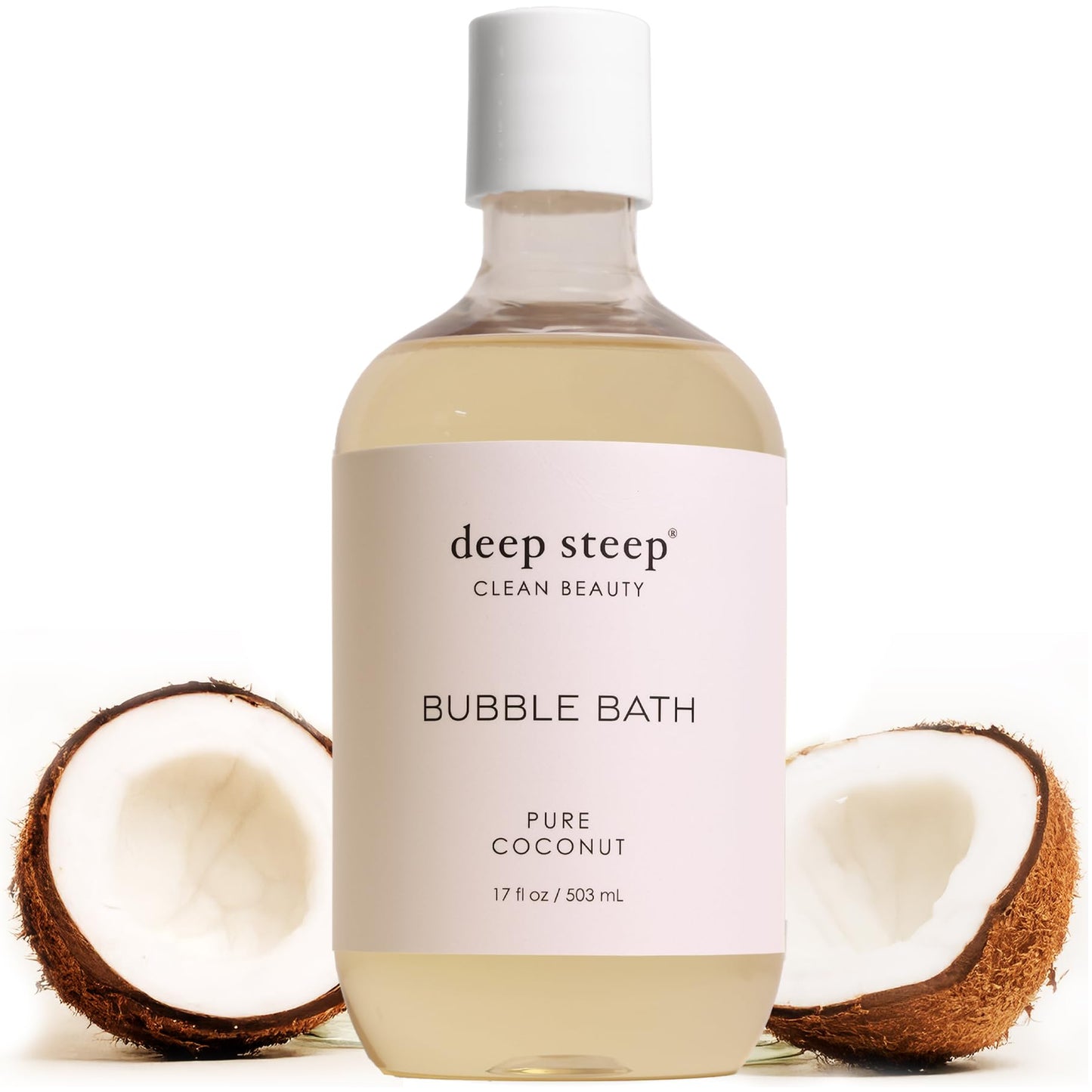 Deep Steep Pure Coconut Bubble Bath for Women, Hypoallergenic, Clinically Tested, Clean Formula for Sensitive Skin, Sulfate-Free, 17 fl oz Bottle Beauty and Personal Care Deep Steep