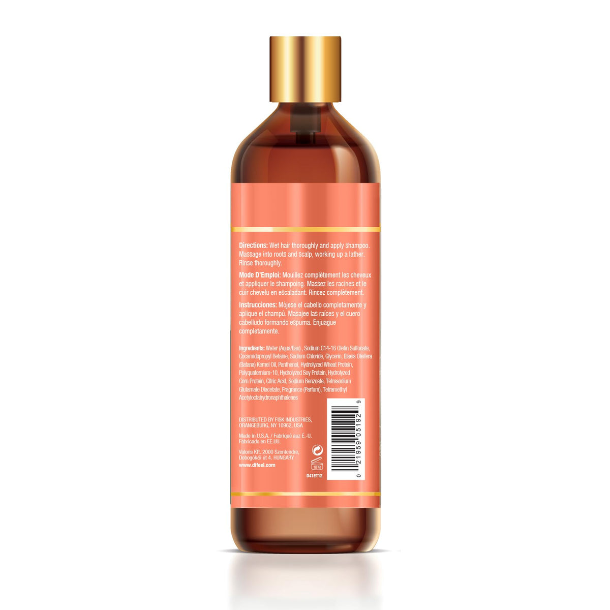 Difeel Batana Shampoo 12 Ounces - Strengthening Sulfate Free Shampoo for Thicker, Smoother and more Manageable Hair