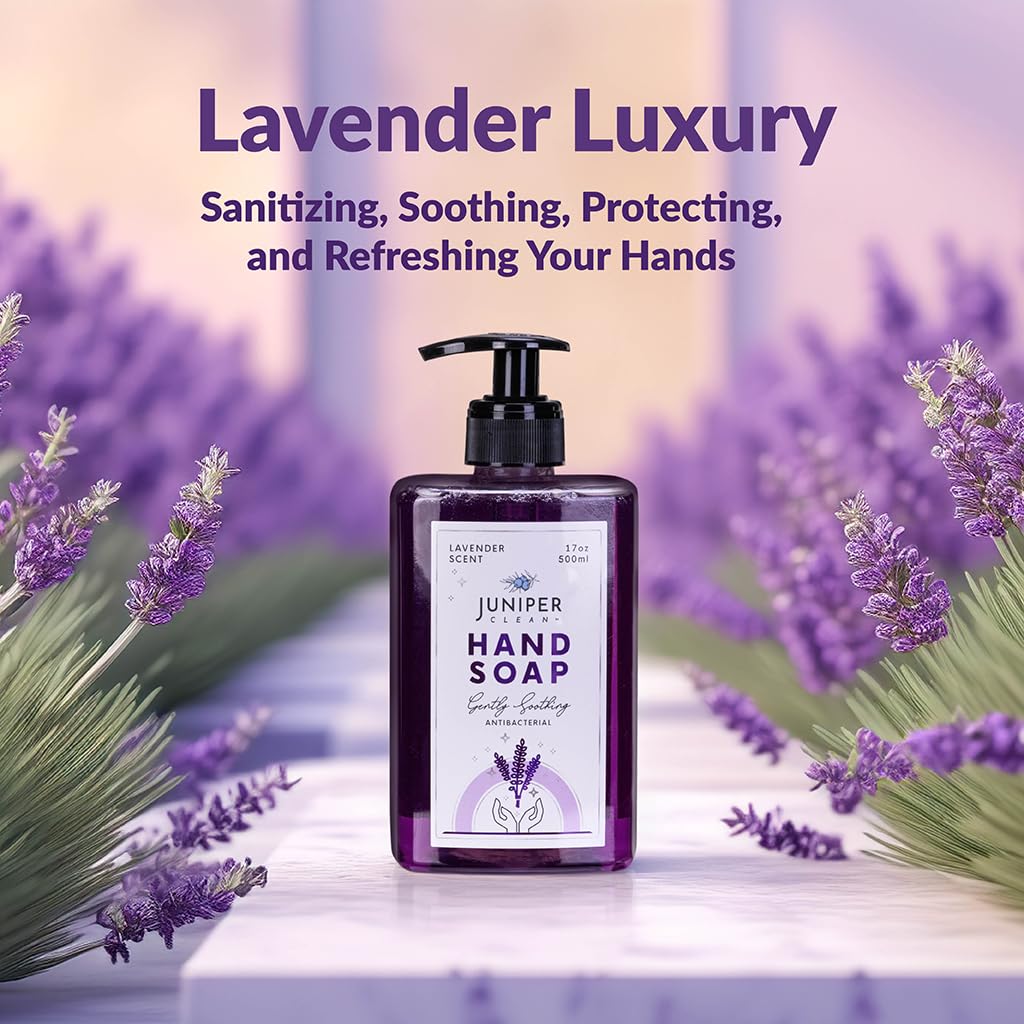 Juniper CLEAN, Antibacterial Hand Soap with Pump, Lavender Scent, Liquid Hand Soap 17 Fl Oz (Pack of 1) Beauty & Personal Care Juniper CLEAN