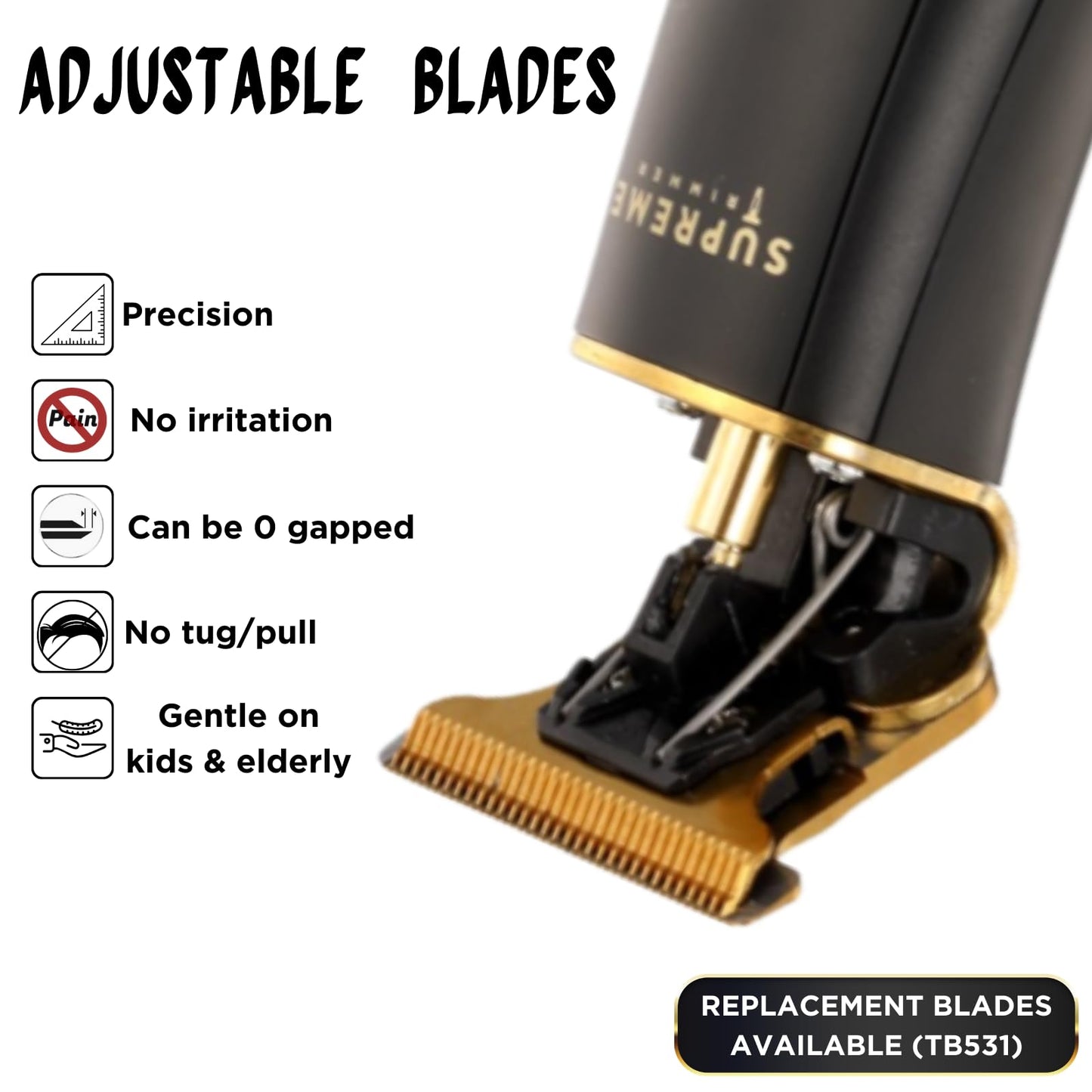 Supreme Trimmer Zero-Gap Adjustable Replacement Blade TB531 - for T-Shapers ST5200, ST5210, ST5220 - Silver Beauty and Personal Care Supreme Trimmer