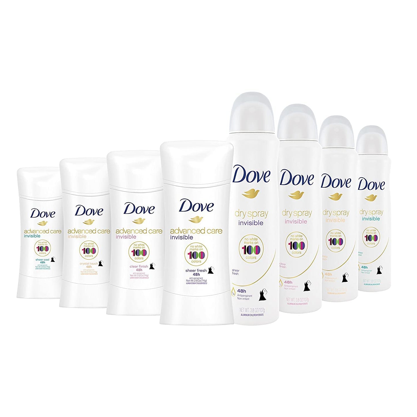 Dove Invisible Advanced Care Deodorant Solid Sticks Clear Finish 2.6 oz (Pack of 4) Beauty and Personal Care Dove