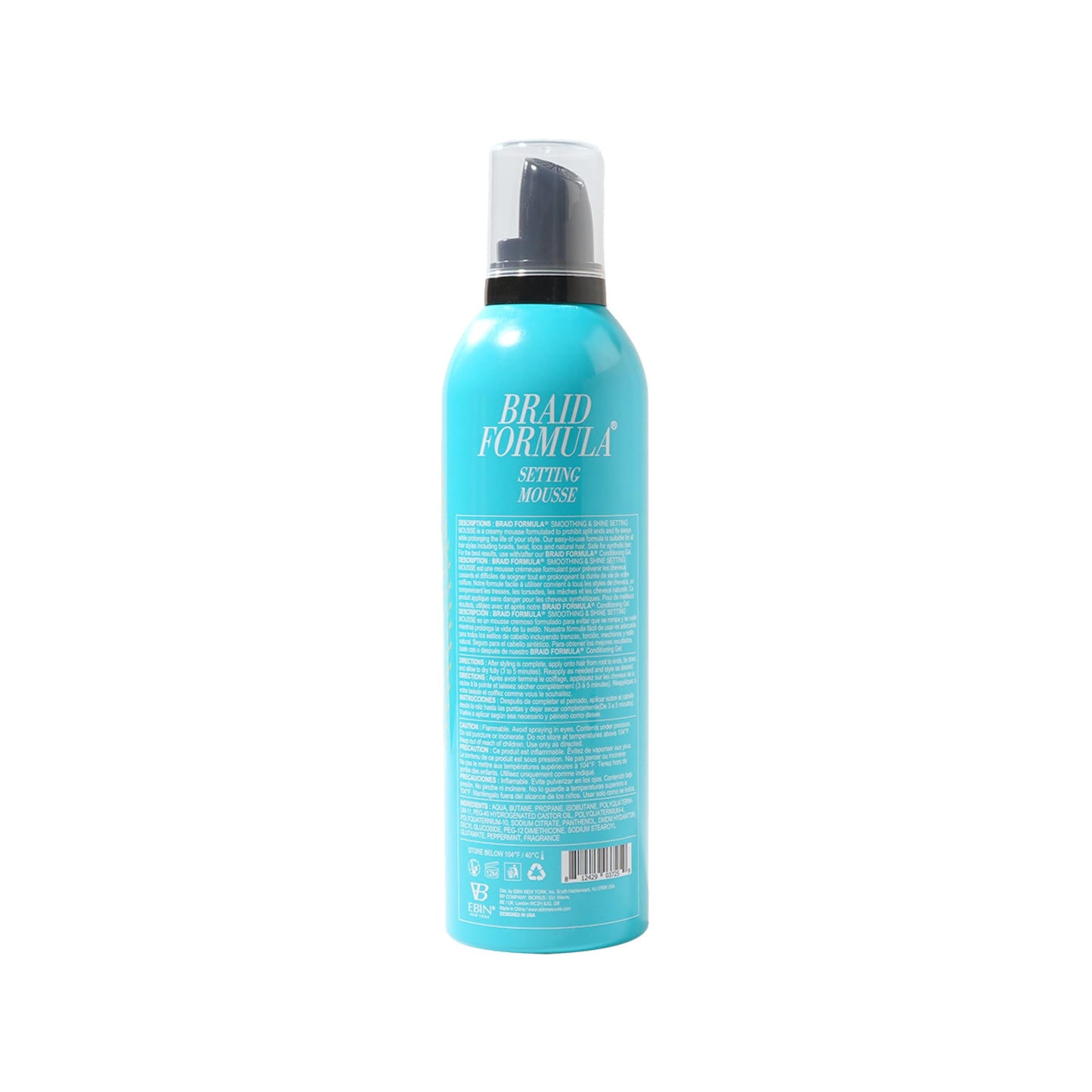 EBIN NEW YORK Braid Formula Setting Mousse (12.49 oz, Peppermint) Beauty & Personal Care EBIN NEW YORK