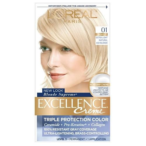 L'Oreal Paris Excellence Creme Haircolor, Extra Light Ash Blonde [01] (Cooler) 1 ea (Pack of 5) Beauty & Personal Care L'Oreal Paris