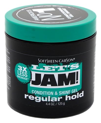 Lets Jam Condition & Shine Gel Regular Hold 4.4 Ounce Jar (130ml) (2 Pack) Beauty & Personal Care Let's Jam