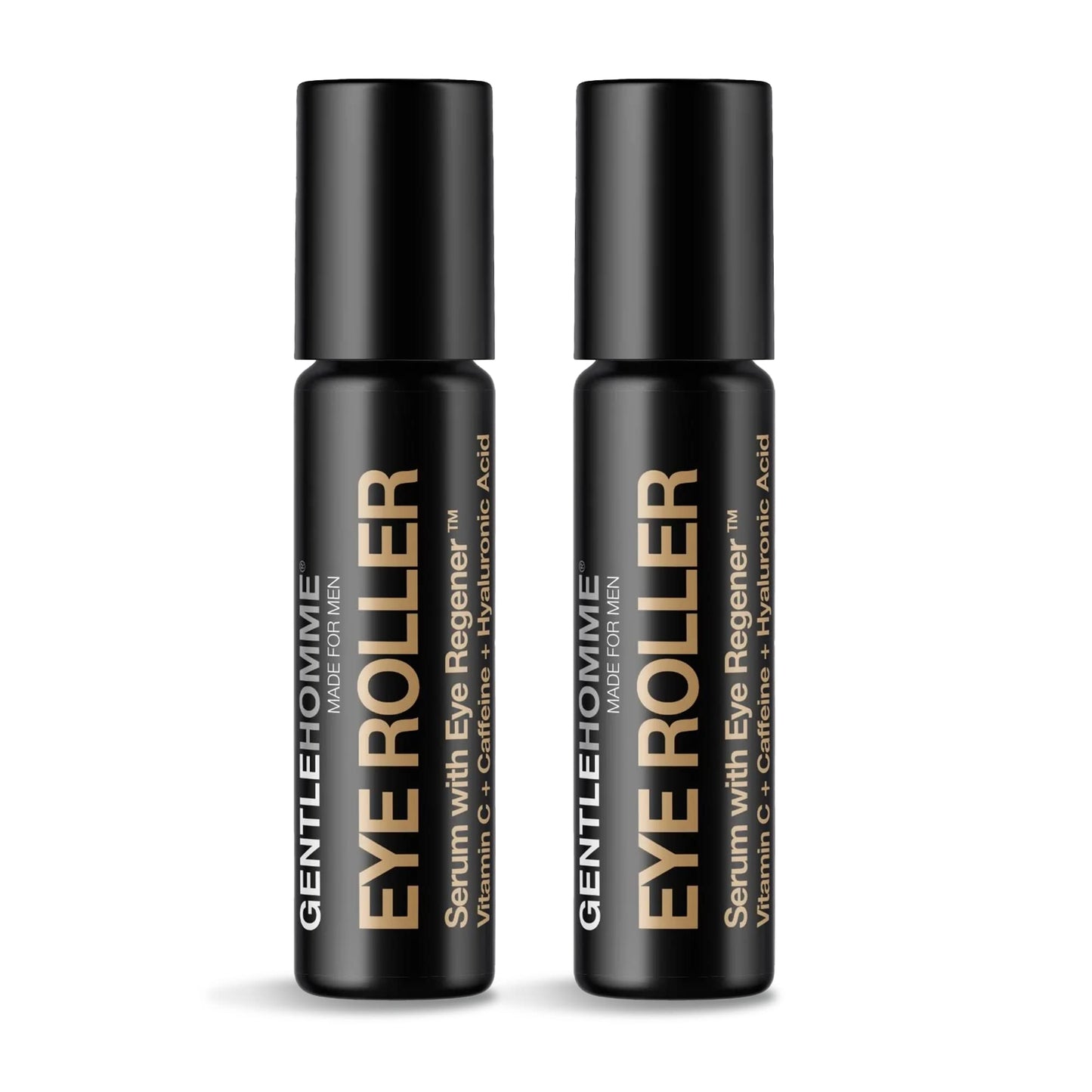 Hyaluronic Acid & Caffeine Eye Roller Serum for Men with Vitamin C - Made in USA - Eye Roller Ball for Dark Circles & Puffiness - Mens Day & Night Beauty & Personal Care Gentlehomme