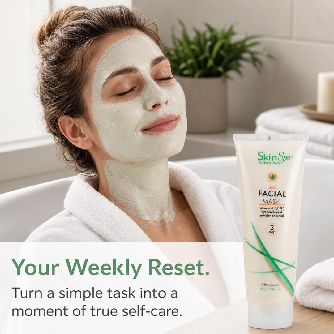 SkinSpa Clay Face Mask - Bentonite Clay & Hyaluronic Acid Deep Pore Cleansing Mask | Vitamin A, C & E Complex | For Oily, Sensitive & Dull Skin | Beauty & Personal Care SkinSpa