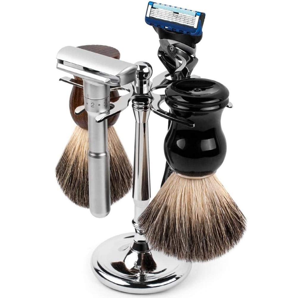 Mrisata 4 Prong s and Shave Brush Stand, Shaving Brush Holder Stand Tool, Shaving Accessories for Man, Holder, Holds 2 Double Safety s and 2 Shave Beauty and Personal Care Mrisata
