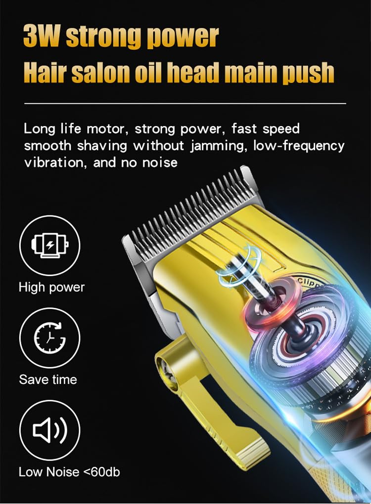 QDKVTNDJZ Hair Clippers for Men Professional, Electric Oil Head Haircutting Carving,Cordless Hair Hair Trimmer with 8 Guide Combs and LED Display Beauty and Personal Care QDKVTNDJZ