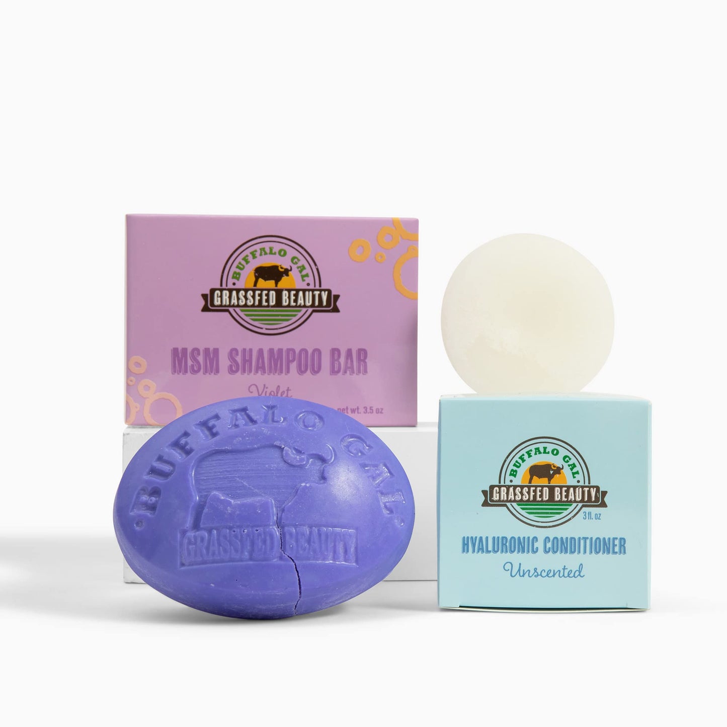 MSM Shampoo Bar + Hyaluronic Hair Conditioner Bar, Solid Bar Shampoo and Conditioner for Hair Growth, Non-Soap, For All Hair Types, Unscented Beauty & Personal Care BUFFALO GAL