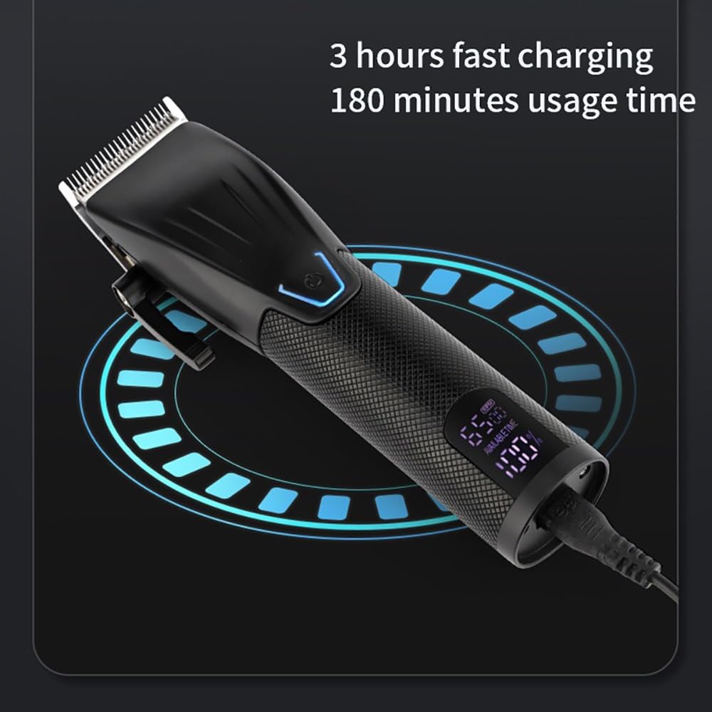 GLESVOWIO Hair Clippers for Men 2 PCS Professional Hair Clipper Haircuter Men's Barber Beard Trimmer Rechargeable Hair Cutting Machine Hair Trimmer Beauty and Personal Care GLESVOWIO