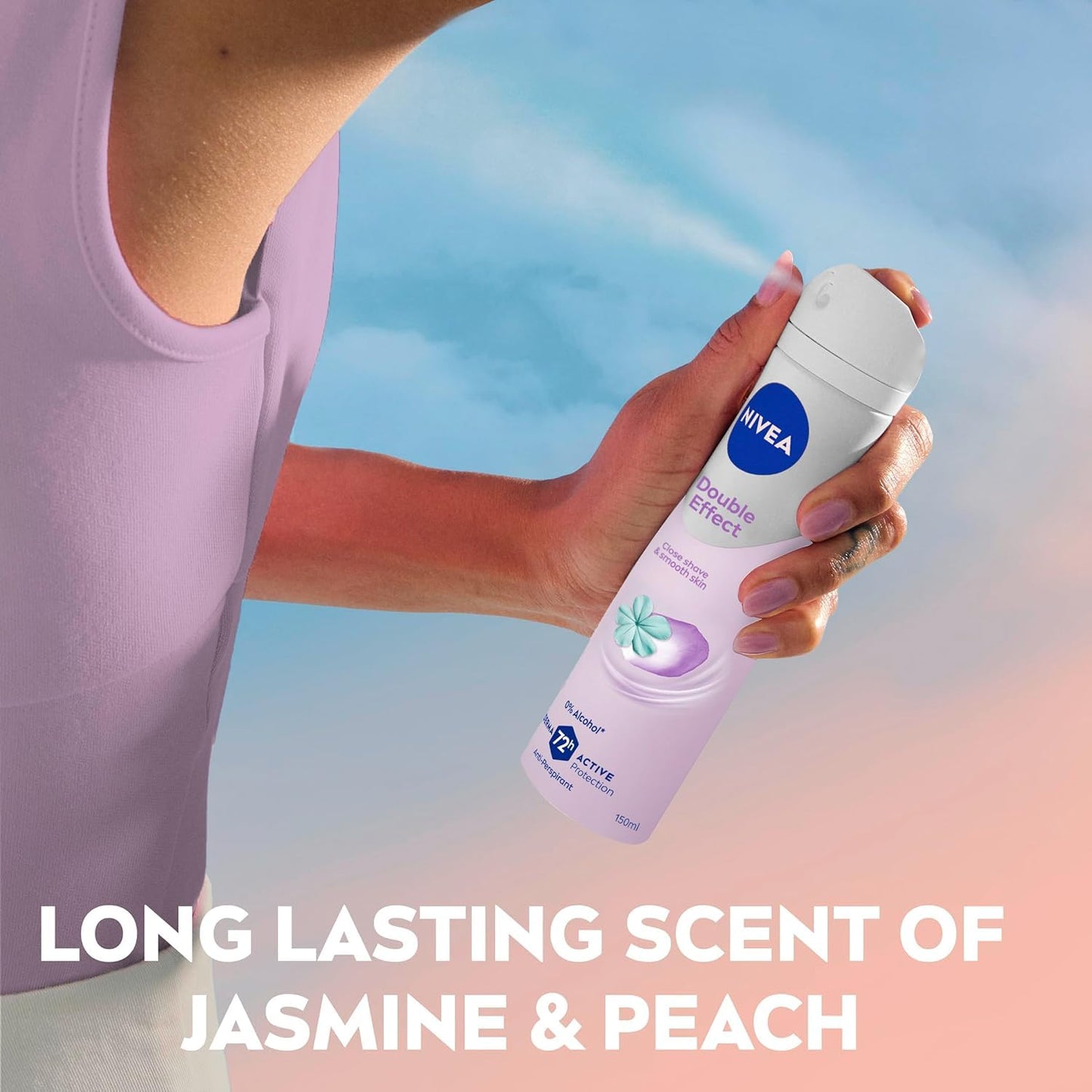 NIVEA Double Effect Anti-Perspirant Spray for Women, 72H Sweat & Odor Protection, Avocado Extract, Alcohol-Free Deodorant, Smooth Underarms, 200ml Beauty and Personal Care NIVEA