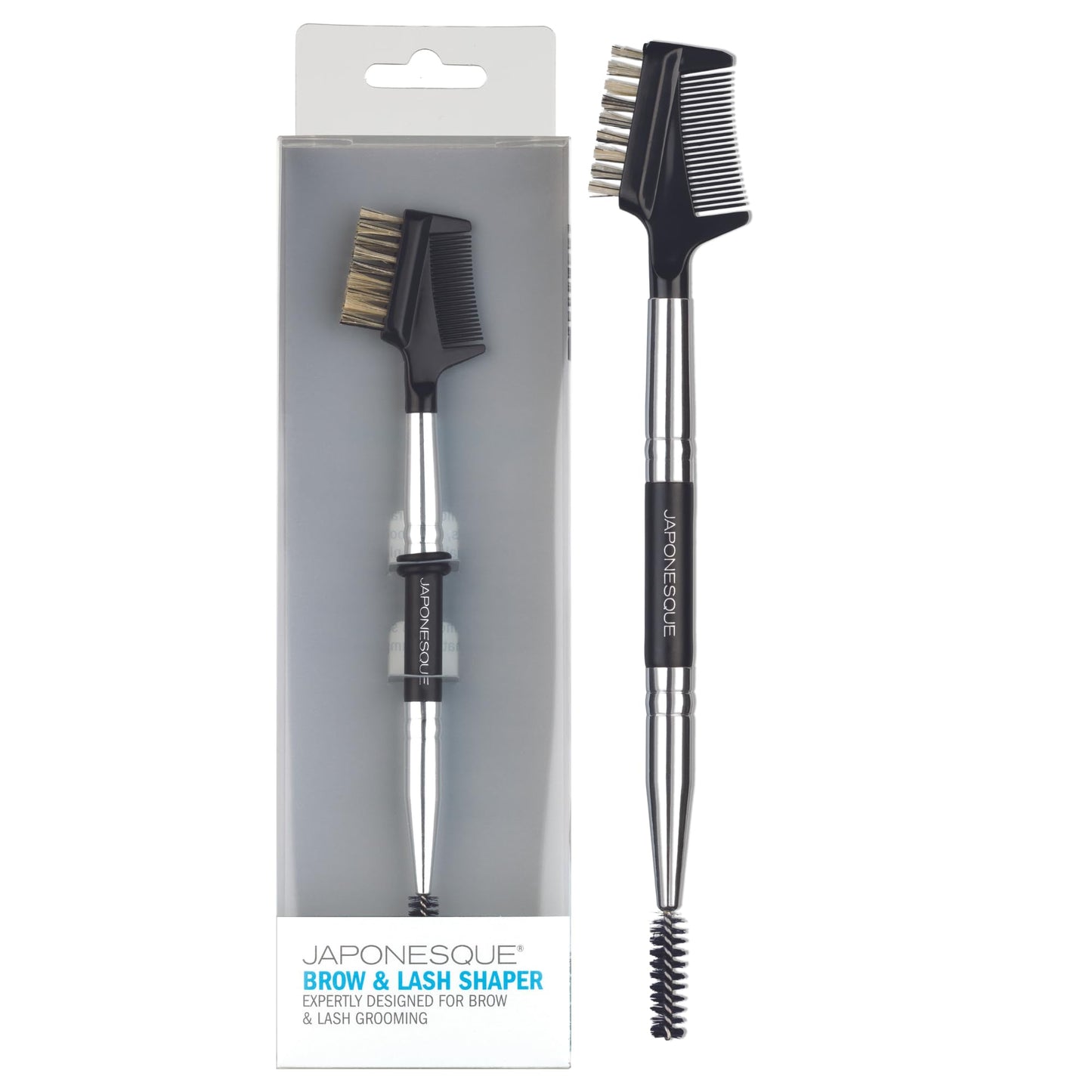 JAPONESQUE Brow & Lash Shaper with 3 Different Spoolie Brushes, for Separating Lashes, Eliminating Mascara Clumps, and Grooming and Shaping Brows Beauty & Personal Care JAPONESQUE