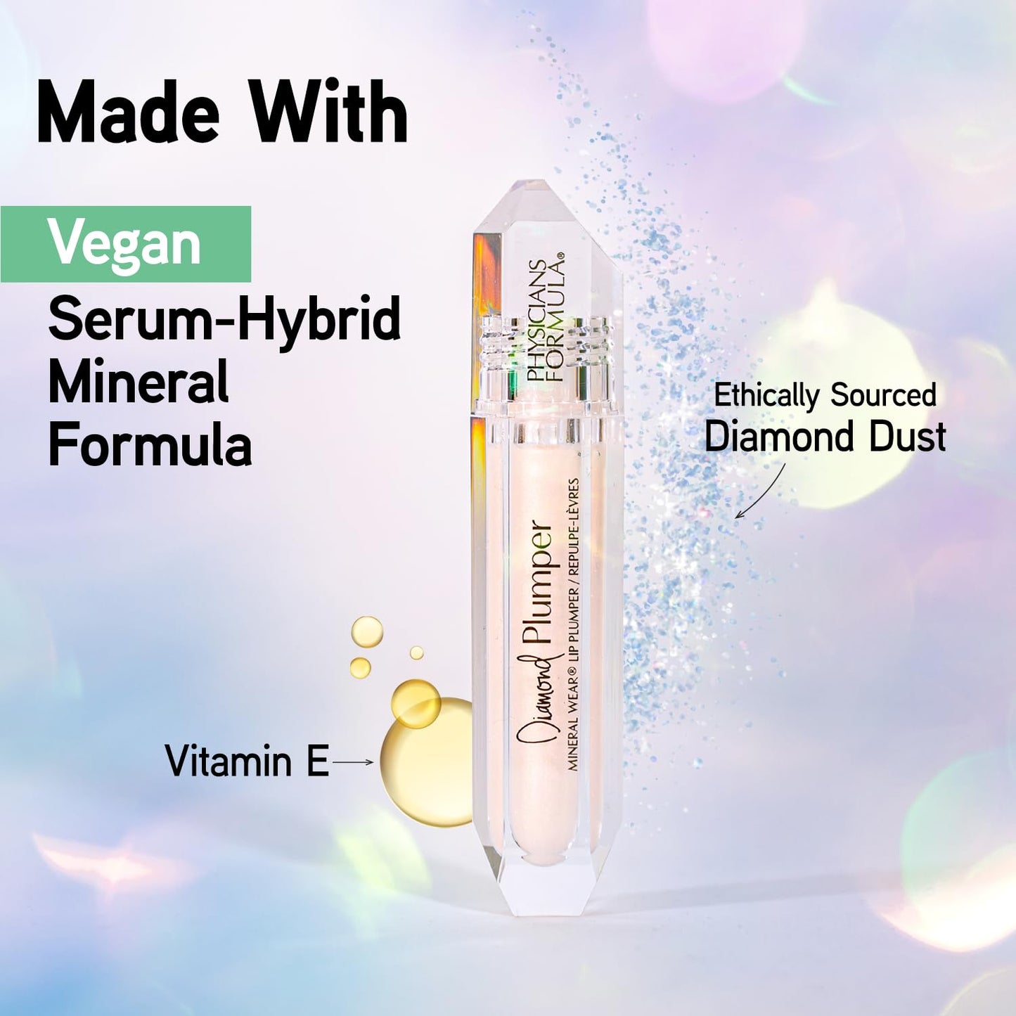 Physicians Formula Mineral Wear Diamond Lip Plumper Gloss, Dermatologist Tested, Light Pink Princess Cut Beauty & Personal Care Physicians Formula
