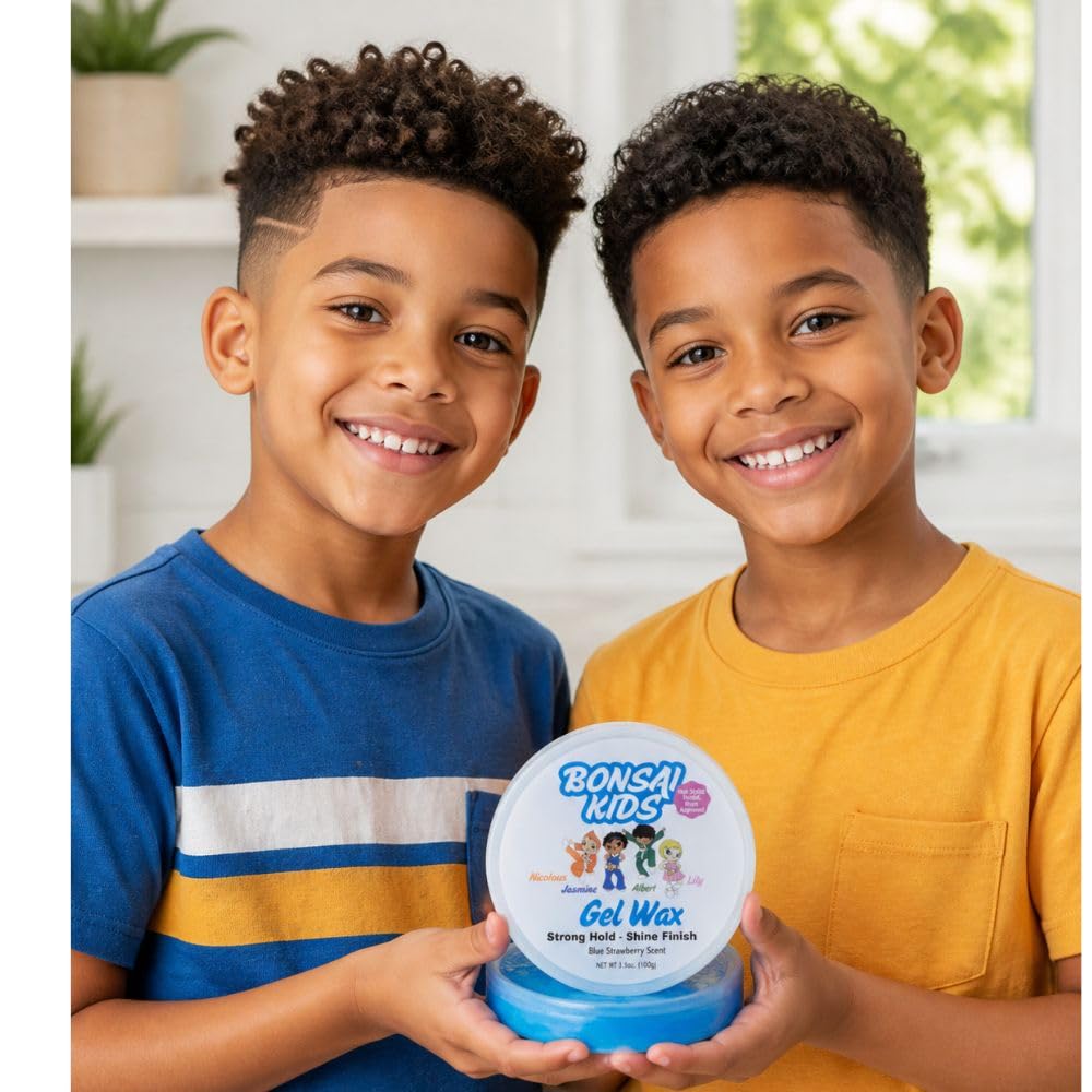 Bonsai Kids Boys Hair Gel Wax - Strong Hold for Toddlers & Kids, Tame Flyaways, Ponytails, Buns & All-Day Styles Beauty & Personal Care Bonsai Kids Hair Care